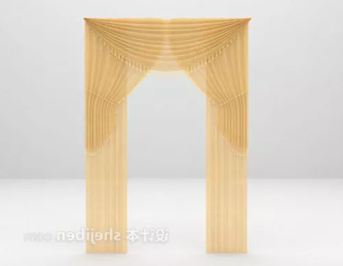 Fabric Curtain Wrinkled 3d model