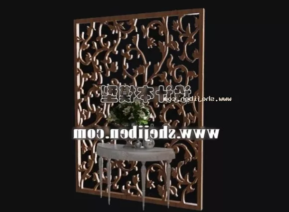 Cnc Partition Carved Wooden 3d model Cnc Partition Carved Wooden 3d model