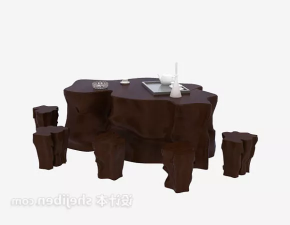 Old Log Lumber Tree 3d model