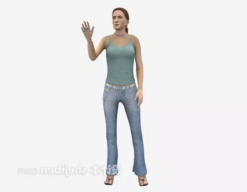 Woman Goodbye Pose 3d model Woman Goodbye Pose 3d model
