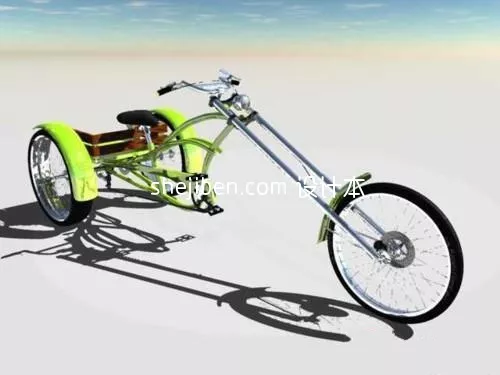 White Tricycle 3d model