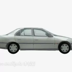 Lowpoly Sedan Car White Painted 3d model