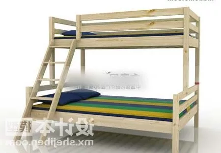 Bed For Child With Cabinet 3d model