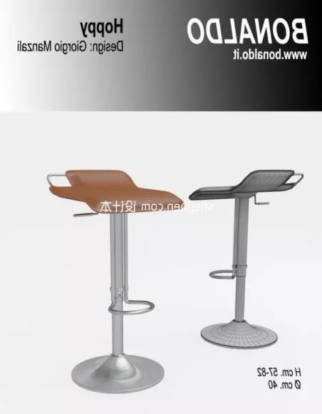 Two Modern Bar Chair 3d model Two Modern Bar Chair 3d model