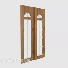 Two Sliding Door Wood Furniture 3d model