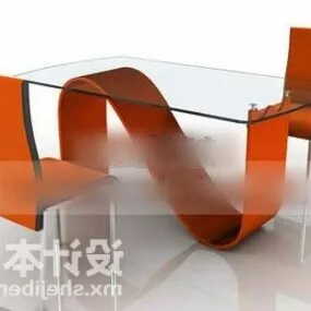 Glass Coffee Table Modernism Style 3d model
