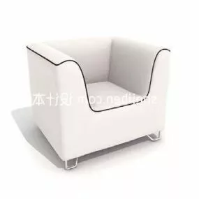 U Shaped Casual Single Leather Armchair 3d model