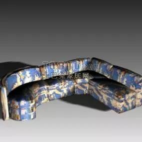 Corner Sofa With Fabric Covered 3d model