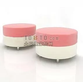 Round Sofa Stool Modern Style 3d model