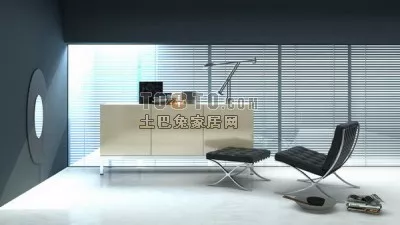 Workspace Unit With U Table 3d model