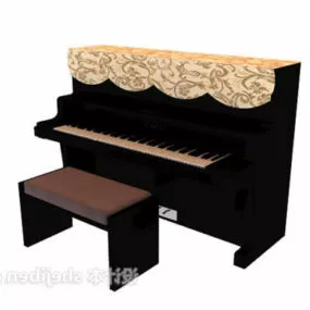 Upright Piano With Cover 3d model