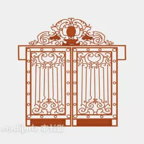 Villa Gate Iron Material 3d model