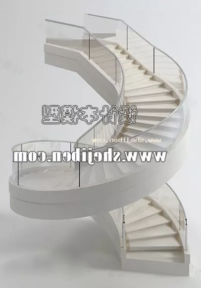 Indoor Curved Staircase 3d model