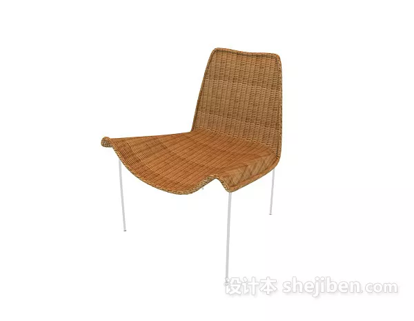 Foldable Chair Black Color 3d model