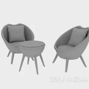 Vine Table And Rattan Chair 3d model