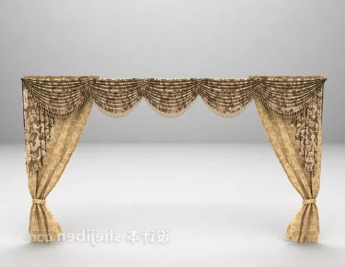 Velvet Curtain Low Poly 3d model