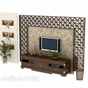 Vintage Pattern Tv Cabinet 3d model