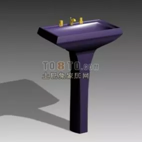 Vintage Washbasin Purple Color 3d model