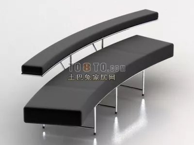 Curved Waiting Chair 3d model Curved Waiting Chair 3d model