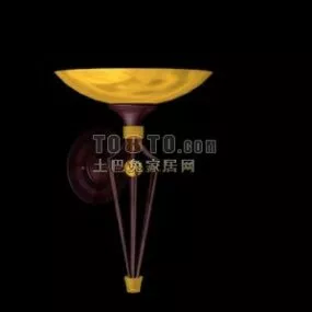 Antique Wall Lamp Elegant Golden Shade 3d model