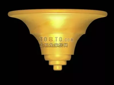Golden Ceiling Wall Lamp 3d model Golden Ceiling Wall Lamp 3d model