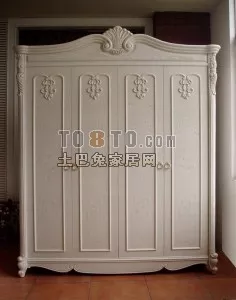 Chinese Wood Wardrobe Shelf 3d model