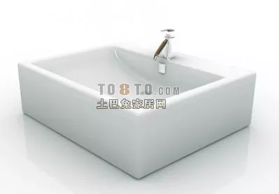 Wash Basin With Tap 3d model Wash Basin With Tap 3d model