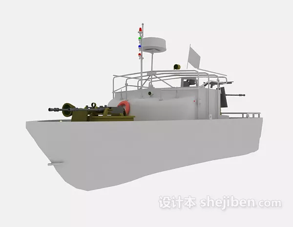 Warship Small Boat 3d model Warship Small Boat 3d model