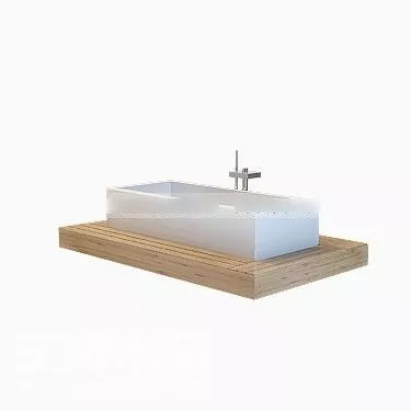 Hotel Washbasin On Oval Table 3d model