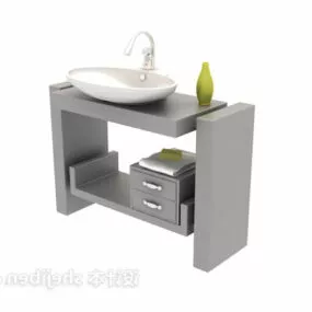 Oval Wash Basin Table 3d model