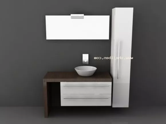 Wash Basin With Porcelain Sink 3d model