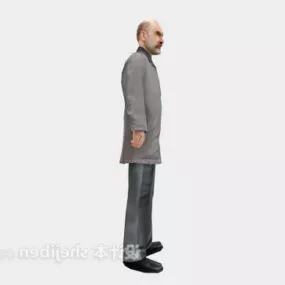 Coat Old Man Character 3d model