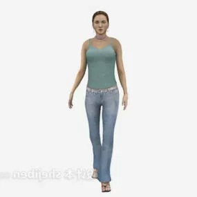 Jean Pant Woman 3d model