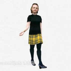 Wearing Black Woman 3d model