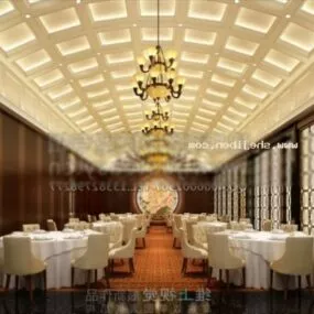 Conference Restaurant Interior Scene 3d model
