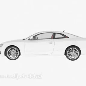 White Sedan Audi Car 3d model
