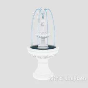 European Fountain White Stone 3d model