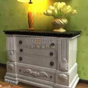 Entrance Hall Cabinet White Style 3d model