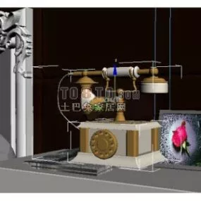 European Vintage Dial Phone 3d model