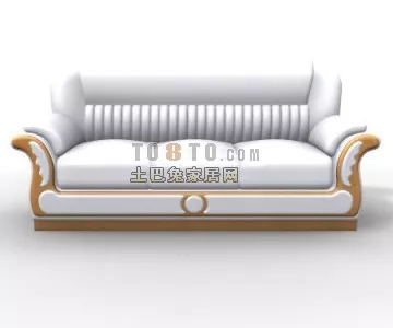 Sofa Upholstered Beige Textile 3d model