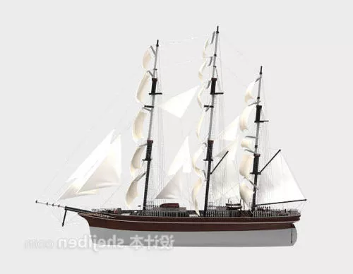 White Sailing Sailboat 3d model White Sailing Sailboat 3d model