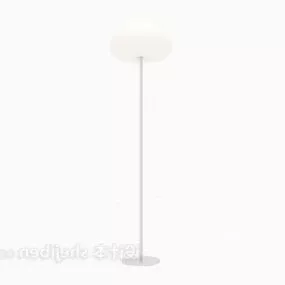 White Circular Shade Floor Lamp 3d model