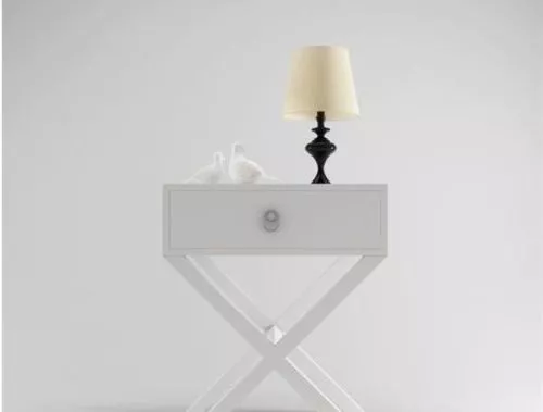 White Decorative Bedside Table 3d model White Decorative Bedside Table 3d model