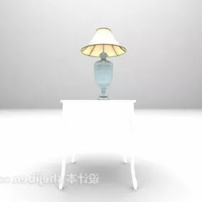White Decorative Rack With Lamp 3d model