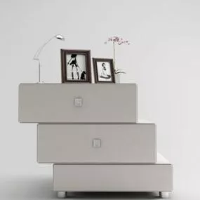 White Console Table Modernism 3d model