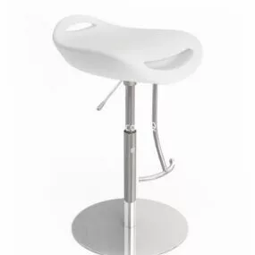 White Plastic Bar Chair V1 3d model