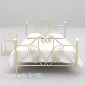 Brass Iron Bed 3d model