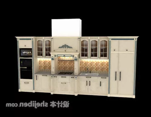 White Kitchen Cabinet 3d model White Kitchen Cabinet 3d model
