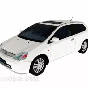 White Car Taxi Type 3d model