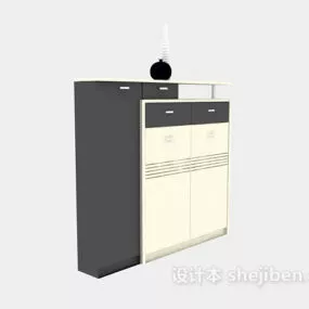 White Entrance Shoe Cabinet 3d model